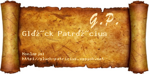 Glück Patrícius névjegykártya